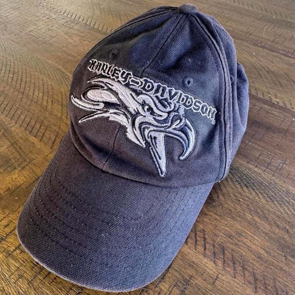 Harley Davidson Hat Strapback Black Gray Screaming Eagle Logo Motorcycle Men